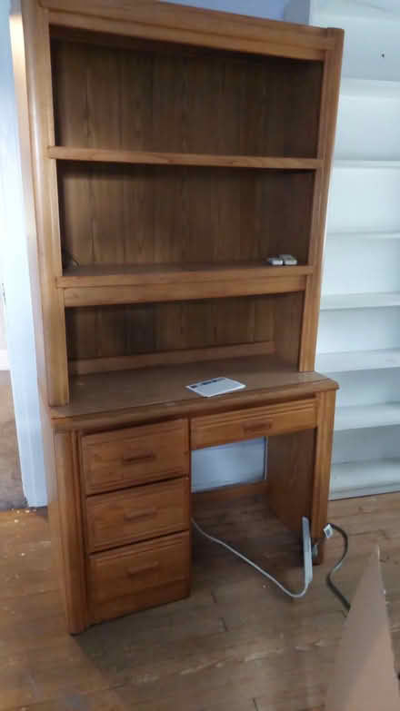 Photo of free Desk with hutch - medium wood (Passaic Park, NJ) #1