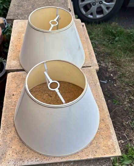 Photo of free 2 x cream fabric pendant - 30 cm diameter (Lemsford AL8) #1