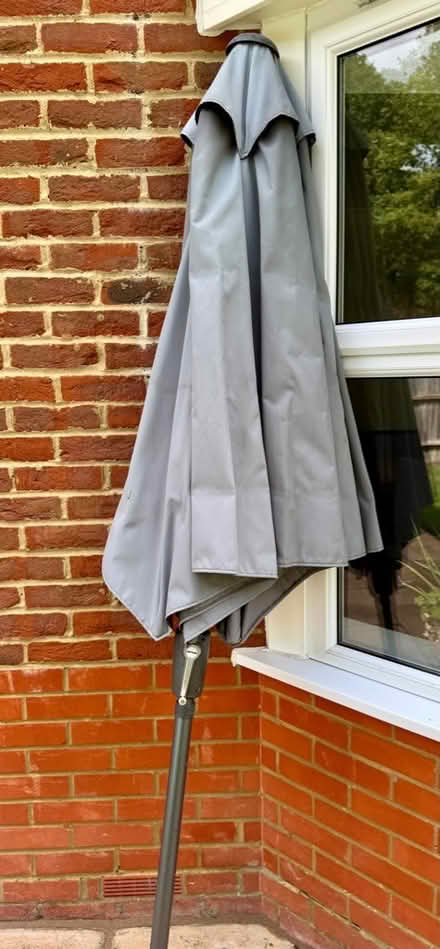 Photo of free Kettler grey wind up garden umbrella and solid base (Arborfield Garrison RG2) #2
