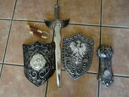 Photo of free Set of kids plastic shields, sword, glove and soft nunchuks (Bradville MK13) #1