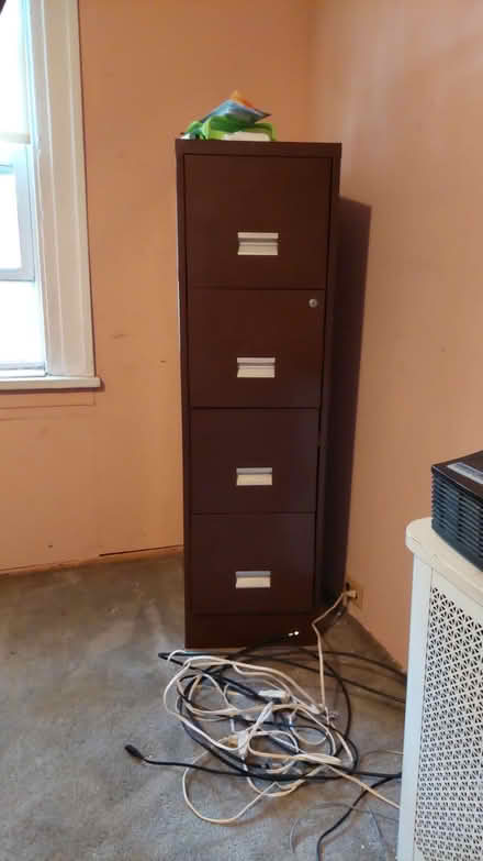 Photo of free Filing cabinet - Metal, brown (Passaic Park, NJ) #1