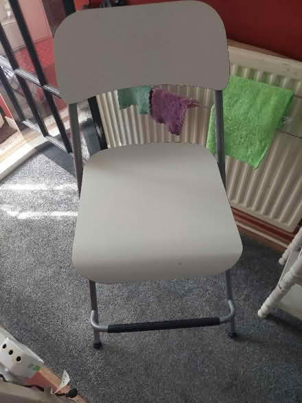 Photo of free Folding chair. Quite high, ideal for bar or kitchen (Penmaen Rhos LL29) #2