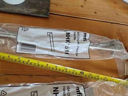 Photo of free Handles for kitchen cupboard/drawer, brushed steel, 447mm (Knebworth SG3) #2