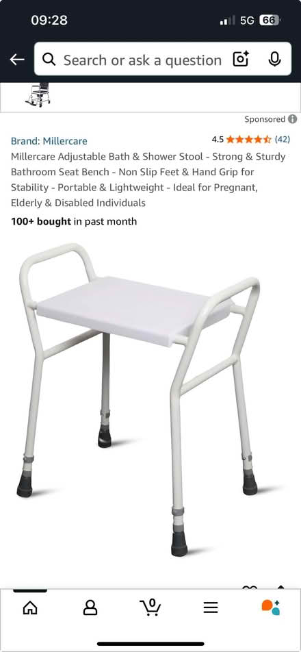 Photo of adjustable portable bath or shower seat (Balham SW12) #1