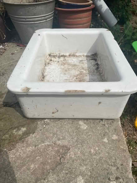 Photo of free Ceramic sink and enamel bin (Bayston Hill) #3
