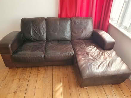 Photo of free Large leather L shap sofa (Waddon CR0) #1