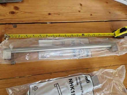 Photo of free Handles for kitchen cupboard/drawer, brushed steel, 447mm (Knebworth SG3) #1