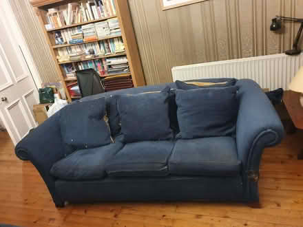 Photo of free Blue 3 seater sofa (Comely Bank EH4) #2