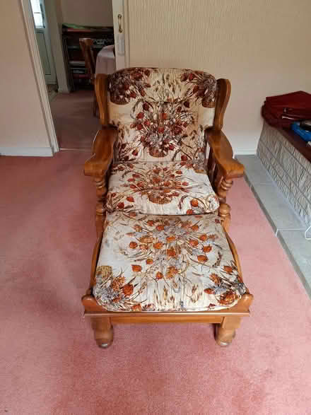 Photo of free Wooden frame sofa and two chairs (Plymouth PL5 3EA) #3