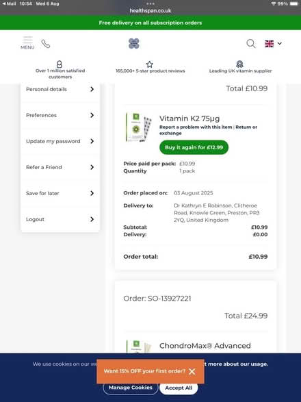 Photo of free Unopened pack of vitamin K2 (Knowle Green PR3) #1