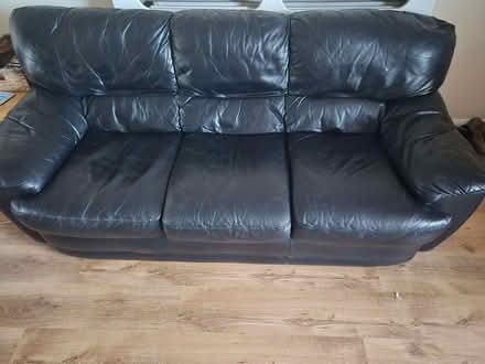 Photo of free Black leather 2 seater and 3 seater sofas (West Drayton UB7) #1