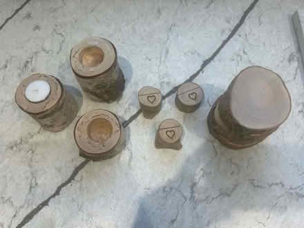 Photo of free Wood/bark tea light holders& decor (Shepperton, TW17) #1