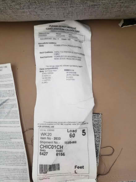 Photo of free Very large light grey armchair (CH49) #3