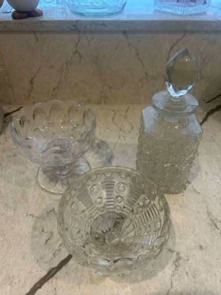 Photo of free Decanter & 2 small footed bowls (Shepperton, TW17) #1