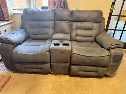 Photo of free Grey Recliner Sofa, Drinks Coolers, Charging Points (TN27) #1