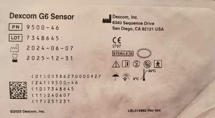 Photo of free New Dexcom G6 sensor (CB4 3) #2
