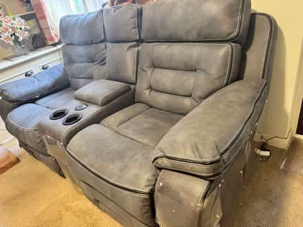 Photo of free Grey Recliner Sofa, Drinks Coolers, Charging Points (TN27) #2