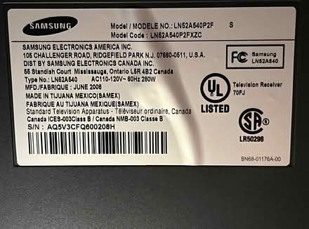Photo of free Samsung 52” TV (Aylmer Lakeview Terrace) #3