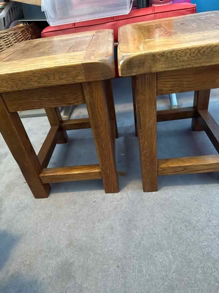 Photo of free X2 small oak side tables (Windlesham GU20) #1