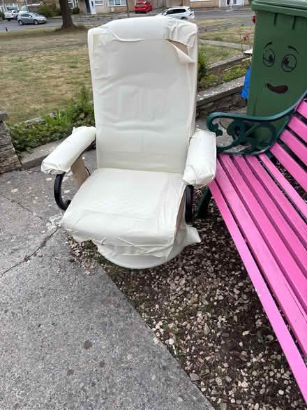 Photo of free Leather covered chair with heat and massage (Moorfields) #1