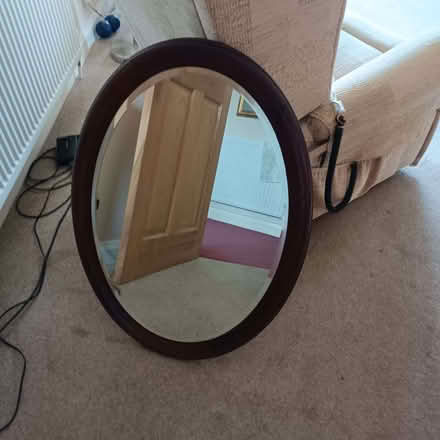 Photo of free oval mirror with wooden frame (Brookhouse LA2) #1