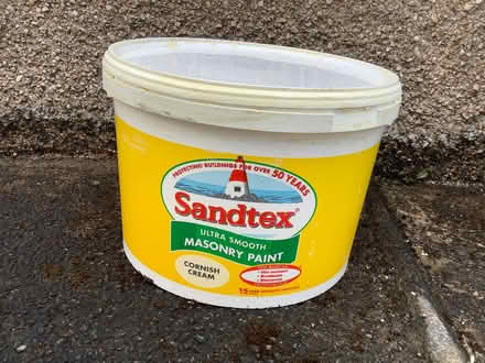 Photo of free Tub (Almost Full) Masonry Paint Cornish Cream Colour (Westgate LA3) #1