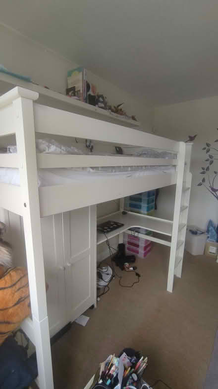 Photo of free Single bed high sleeper in white wood (Chislehurst BR7) #4