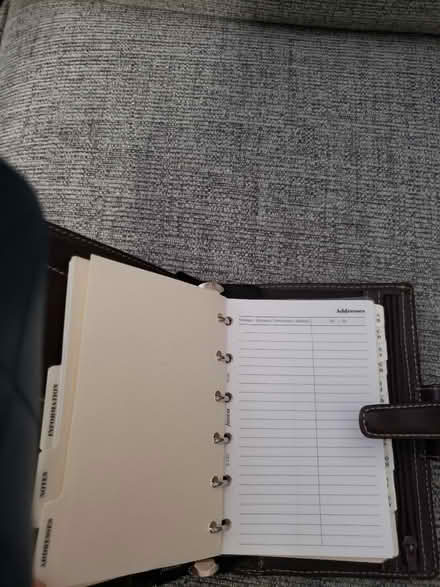Photo of free Brown leather small filofax (CH49) #3