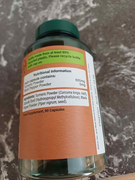Photo of free Turmeric capsules about half a bottle (Willaston CH64) #2
