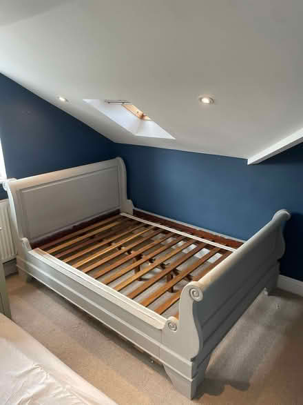 Photo of free Double painted sleigh bed and table (SL6 Boyn Hill) #4