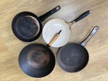 Photo of free Old frying pans and a wok (New Marston OX3) #2