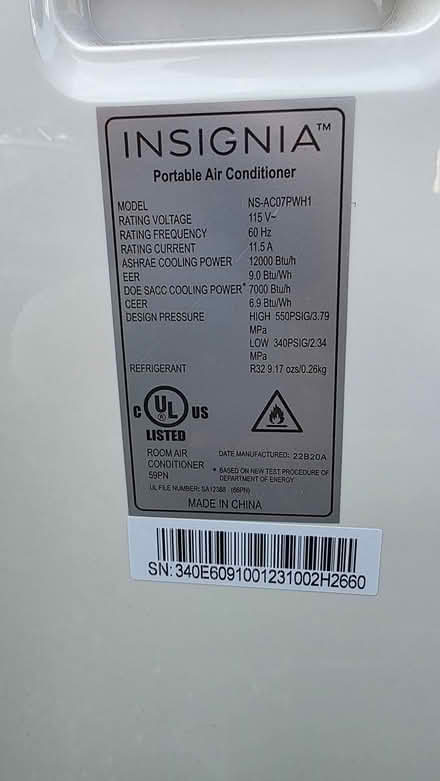 Photo of free Insignia Portable Air Conditione (Somerset) #3