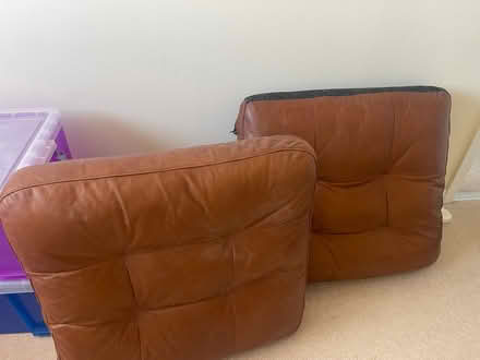 Photo of free Leather sofa cushions x 2 (Marlborough) #1