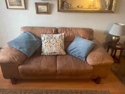 Photo of free 3 Seater Leather Sofa (Hothfield Kent TN26) #1