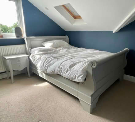 Photo of free Double painted sleigh bed and table (SL6 Boyn Hill) #1