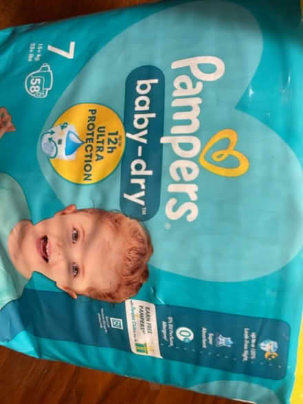 Photo of free Open pack of pampers nappies size 7 (Sw12, Balham Grove) #1