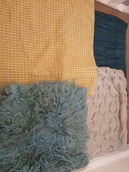 Photo of free Cushion cover, cushion and blanket (Cheddington LU7) #1