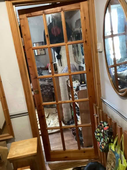 Photo of free 2 x hard wood internal glass panelled doors (Kingston Gate KT2) #1