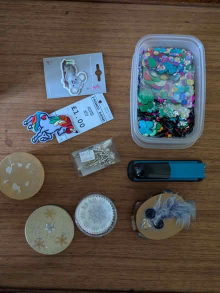 Photo of free Box full of various craft related odds and ends. (The Plantation GL5) #3