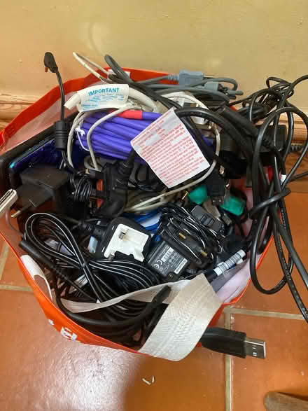 Photo of free Two large bags of cables/plugs (Grasmere Road, Lancaster, LA1) #1