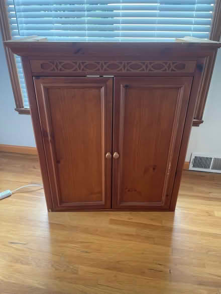 Photo of free solid wood, tall cabinet for tv (maple leaf lake city way) #1