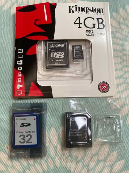 Photo of free SD memory cards and adapter (Grasmere Road, Lancaster, LA1) #1