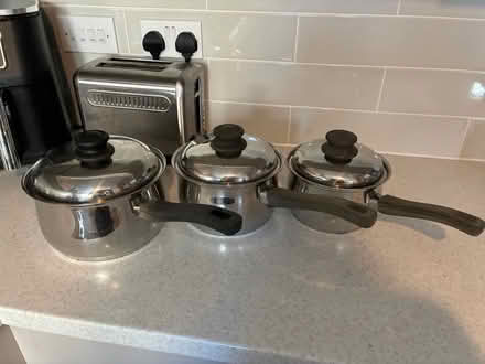 Photo of free John Lewis Saucepan Set (Melbourn Royston SG8) #1