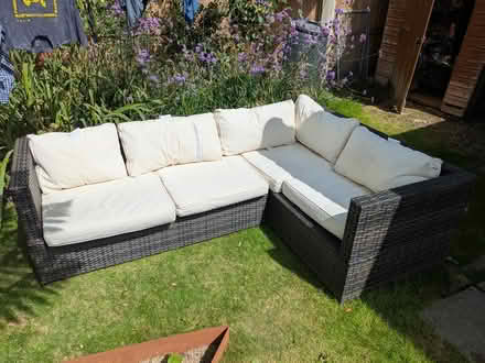 Photo of free Outdoor L-shaped sofa (Roffey) #3