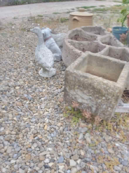 Photo of free 2 concrete planters,4 ornaments (Harrogate. HG1.) #1