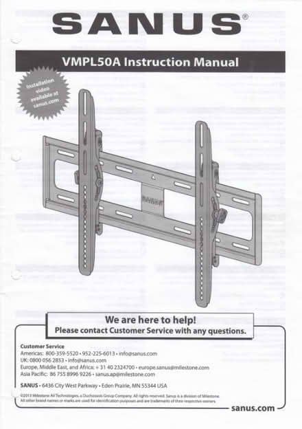 Photo of free Sanus TV Wall Bracket (Halstead TN14) #1
