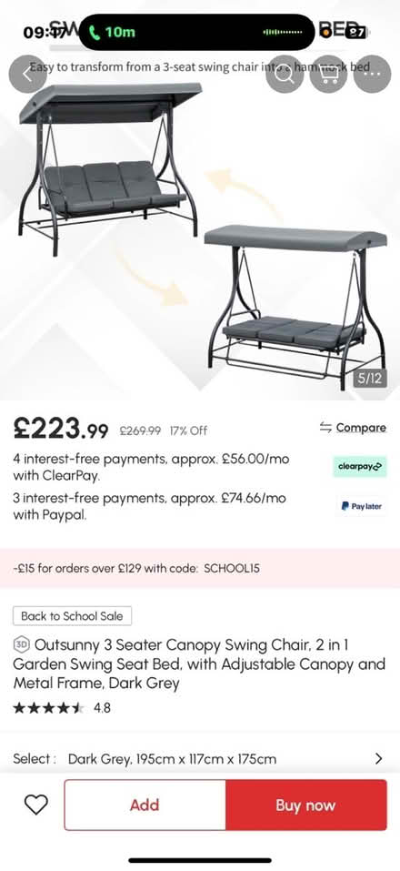 Photo of free Swing seat (Dunton green) #1