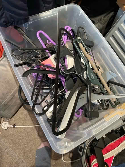 Photo of free Box of plastic hangers (Cockerham LA2) #1