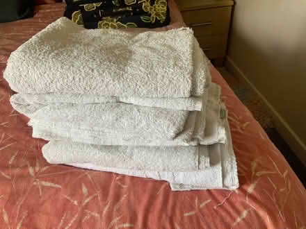 Photo of free Used white bath towels (West Oxfordshire OX28) #1