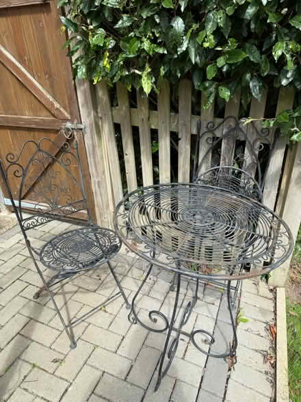 Photo of free Small iron garden table + chair (s) (Sevenoaks TN13) #1